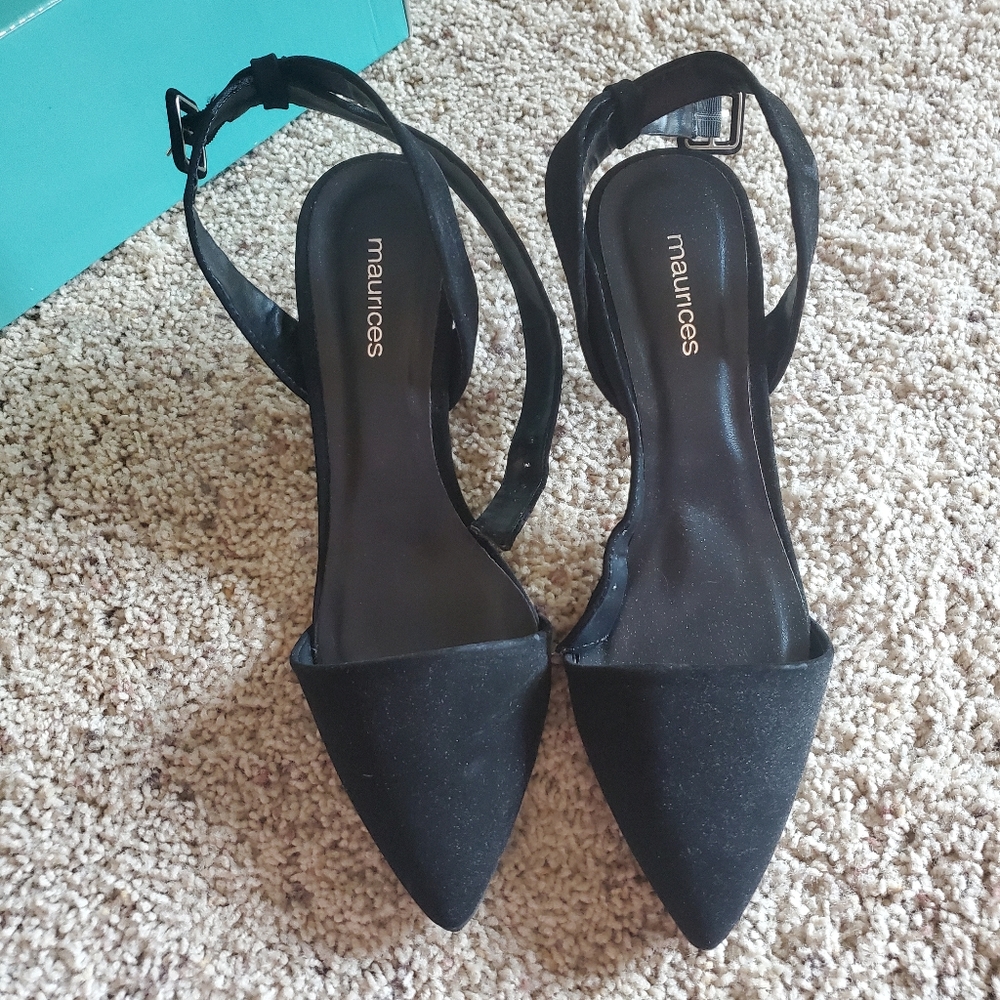 Maurices Black Teagan Ankle Wrap Heels